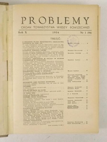Problemy. Miesięcznik popularnonaukowy, Nr 1 - 12,  rocznik 1954
