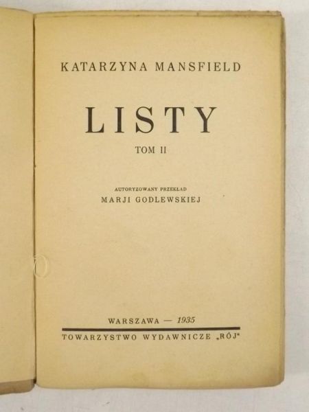 Listy, Tom II, 1935 r.