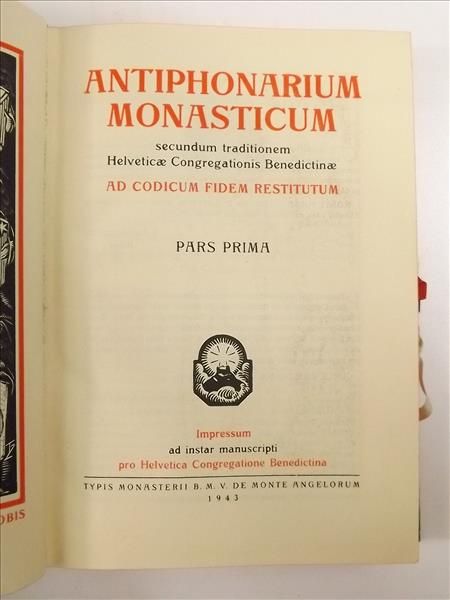 Antiphonarium monasticum secundum traditionem Helveticae Congregationis Benedictinaem, 1943 r.