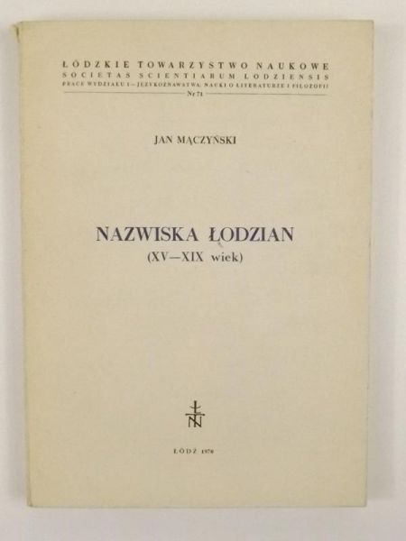 Mączyński Jan - Nazwiska Łodzian
