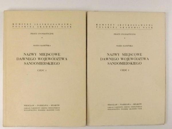 Nazwy miejscowe dawnego Województwa Sandomierskiego, część 1-2