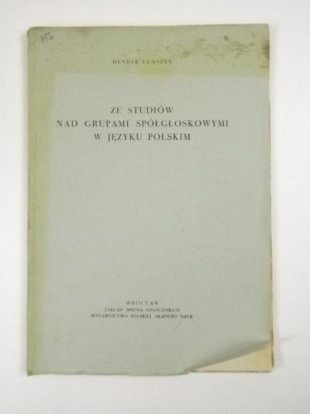 Ze studiów nad grupami spółgłoskowymi w języku polskim