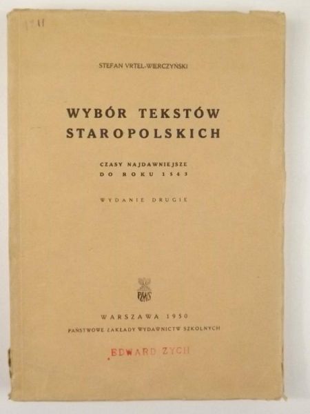 Wybór tekstów staropolskich, 1950 r.