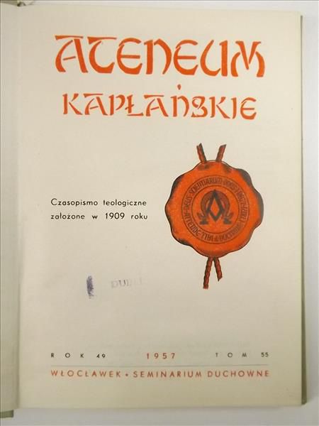 Ateneum Kapłańskie - Miesięcznik 1/291, 1957 r.