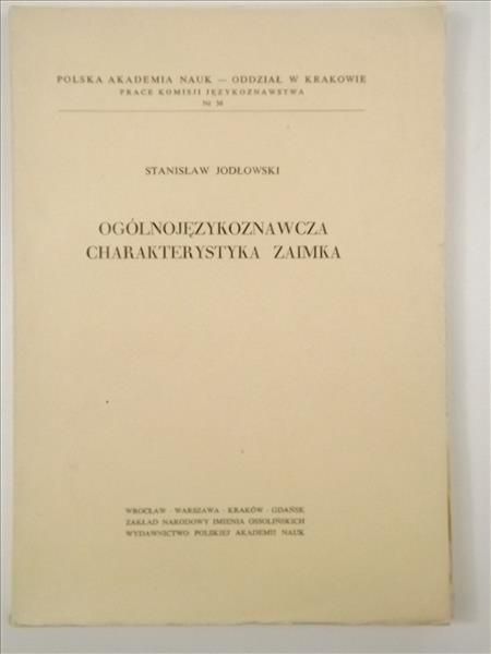 Jodłowski Stanisław - Ogólnojęzykoznawcza charakterystyka zaimka