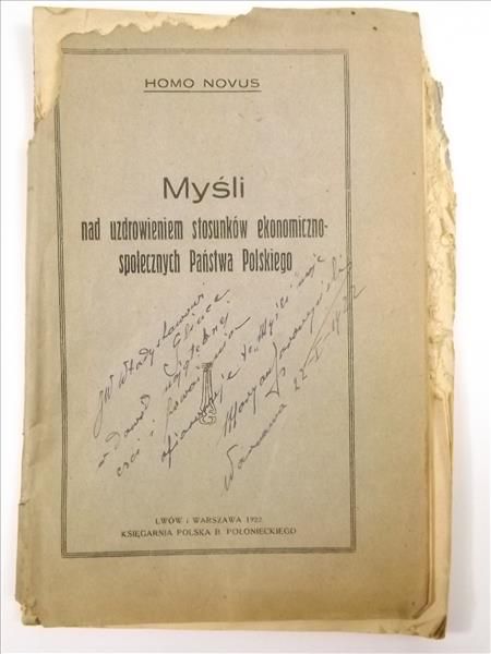Myśli nad uzdrowieniem stosunków ekonomiczno - społecznych Państwa Polskiego, 1922 r.