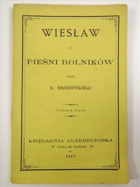 Wiesław i pieśni rolników, miniatura, reprint 1867 r.
