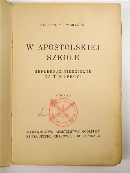 W apostolskiej szkole, 1939 r.