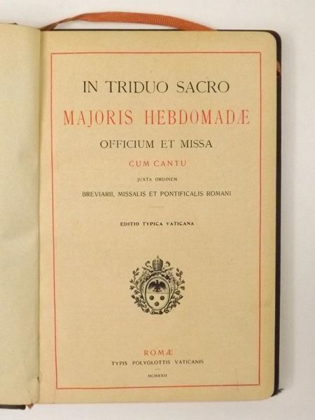 In Triduo Sacro Majoris Hebdomade, 1922 r.