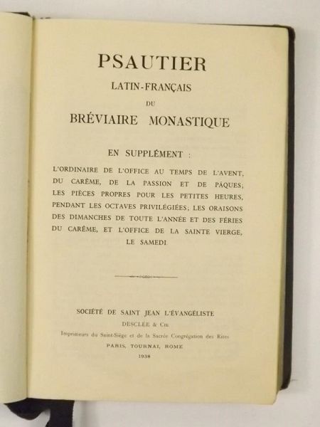 Psautier latin-francais du Breviaire monastique. 1938 r.