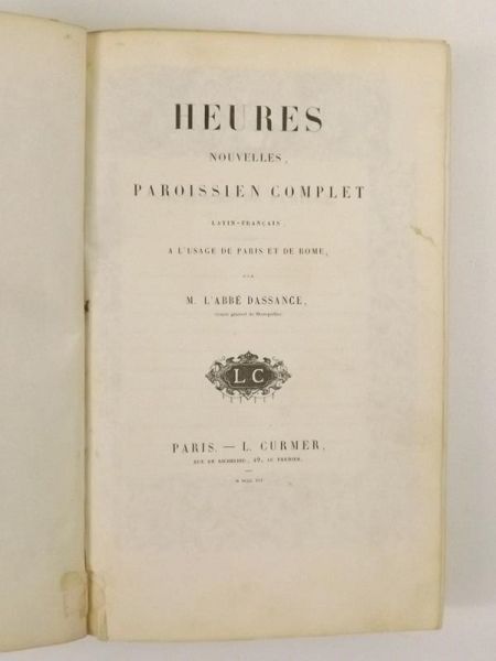 Dassance M. L'Abbe - Heures Nouvelles, 1841 r.