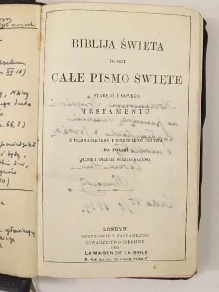 Biblija Święta to jest całe Pismo Święte, 1938 r.
