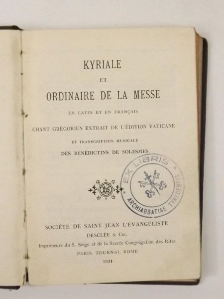 Kyriale et Ordinaire  de la Messe, 1934 r.