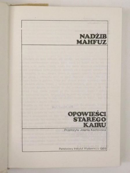 Mahfuz Nadżib - Opowieści starego Kairu