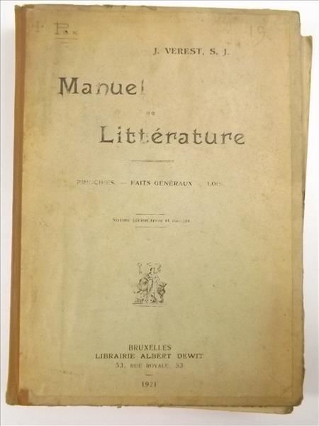 Manuel de Litterature, 1921 r.