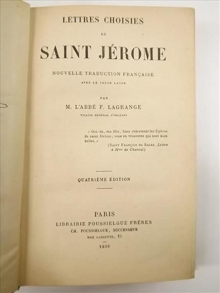 Lagrange F.  - Letteres Choisies De Saint Jerome, 1888 r.