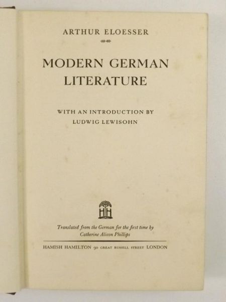 Modern German Literature, 1933 r.