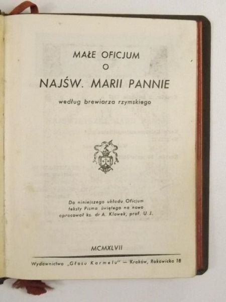 Klawek A. - Małe Oficjum o Najśw. Marii Pannie, 1947 r.