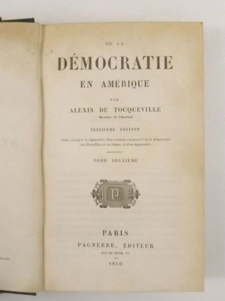 De la Democratie en Amerique. 1850 r.