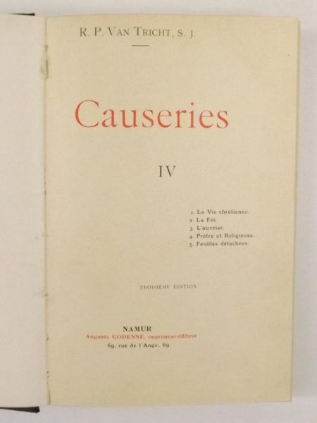 Causeries IV, około 1900 r.