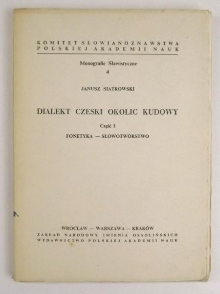 Dialekt czeski okolic Kudowy, cz.I.