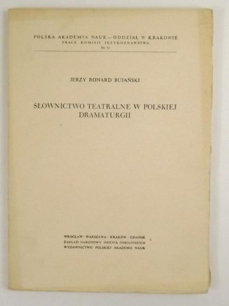 Słownictwo teatralne w polskiej dramaturgii