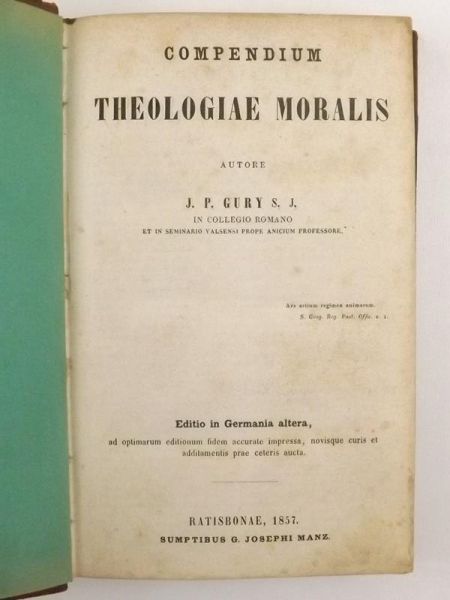 Compendium Theologiae Moralis, 1857 r.