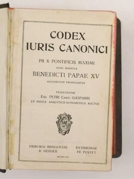 Codex Juris Canonici Pii X Pontificis Maximi, 1918 r.