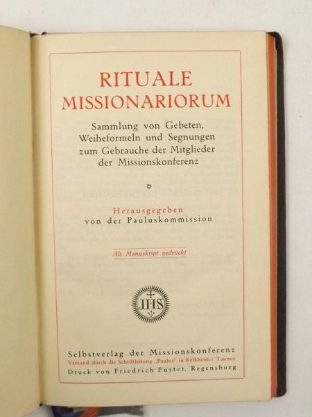 Pauluskommission - Rituale missionariorum, 1930 r.