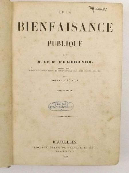 De la bienfaisance publique, 1839 r.