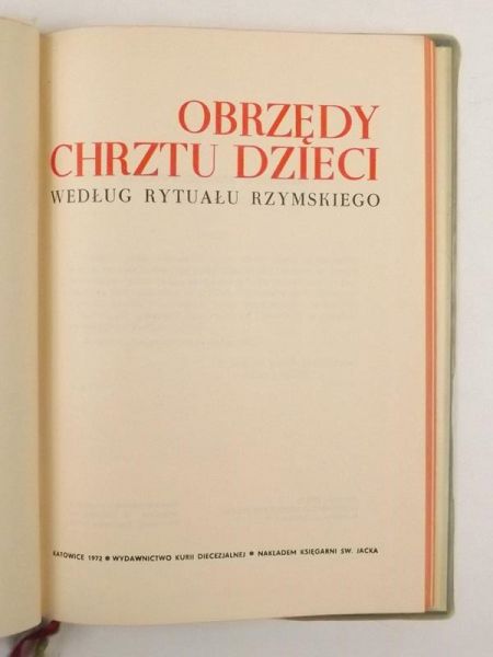 Obrzędy chrztu dzieci według rytuału rzymskiego