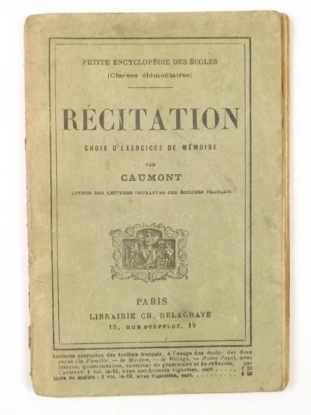 Recitation, Choix D'exercices de Memoire, 1897 r.