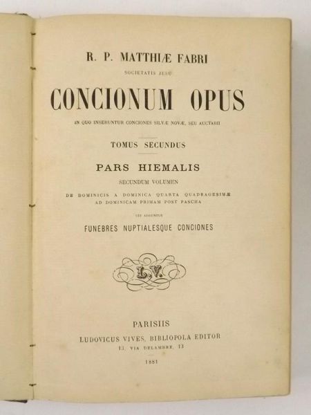 Concionum Opus, tomus secundos, 1881 r.