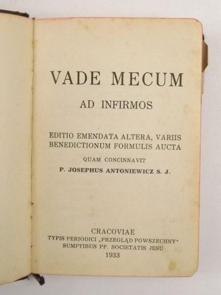 Vade Mecum Ad Infirmos, 1933 r.