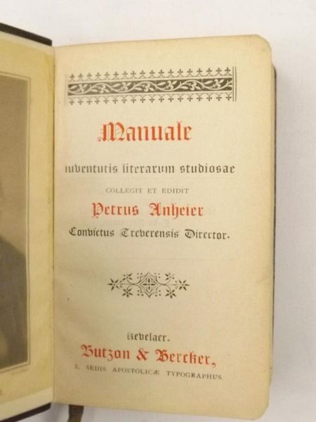 Manuele indenturis literaum studiosae, 1906