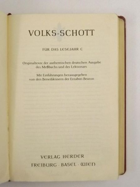 Volks-Schott fur das Lesejahr C