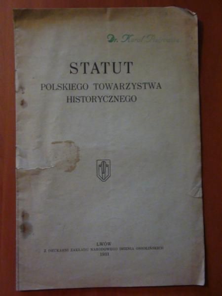 Status Polskiego Towarzystwa Historycznego 1933 r.