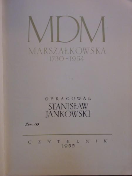 Jankowski Stanisław - MDM Marszałkowska 1730-1954