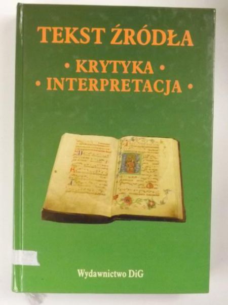 Tekst źródła krytyka interpretacja