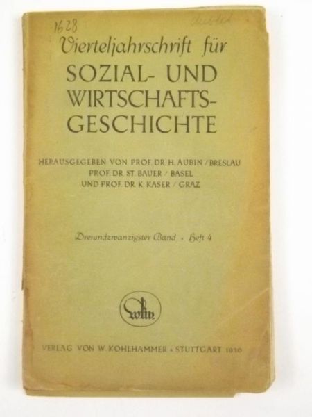 Vierteljahrschrift für Sozial- und Wirtschaftsgeschichte, 1930 r.