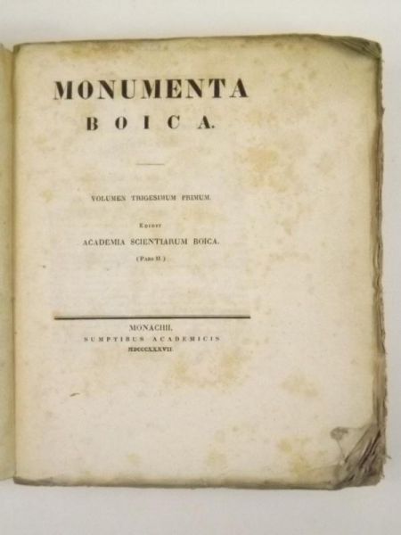 Monumenta Boica volumen trigesimum primum, 1837 r.