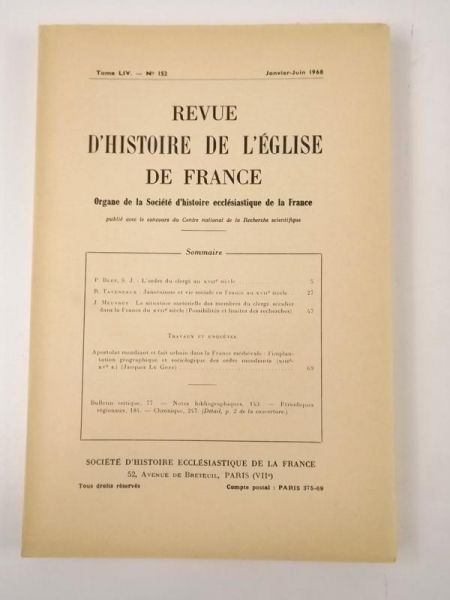 Aubineau Michel - Revue D'Histoire de l'eglise de France