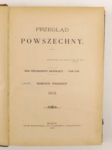 Przegląd Powszechny, Tom CXV, 1912 r.