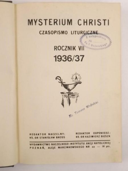 Mysterium Christi. Czasopismo liturgiczne, 1936 r.