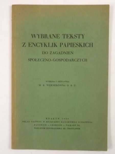 Wybrane teksty z encyklik papieskich, 1939 r.