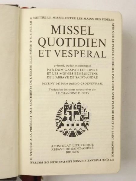 Missel Quotidien Et Vesperal
