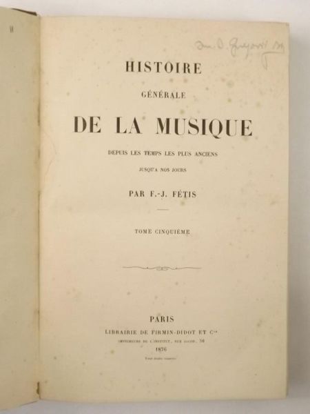 Historie Generale de la Musique, 1876 r.