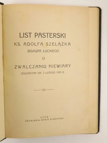 List Pasterski, 1938 r.
