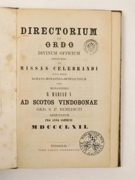 Directorium Seu Ordo Divinum Officium, 1862 r.