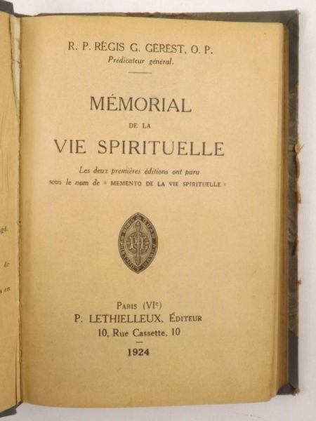 Memorial De La Vie Spirituelle, 1924 r.